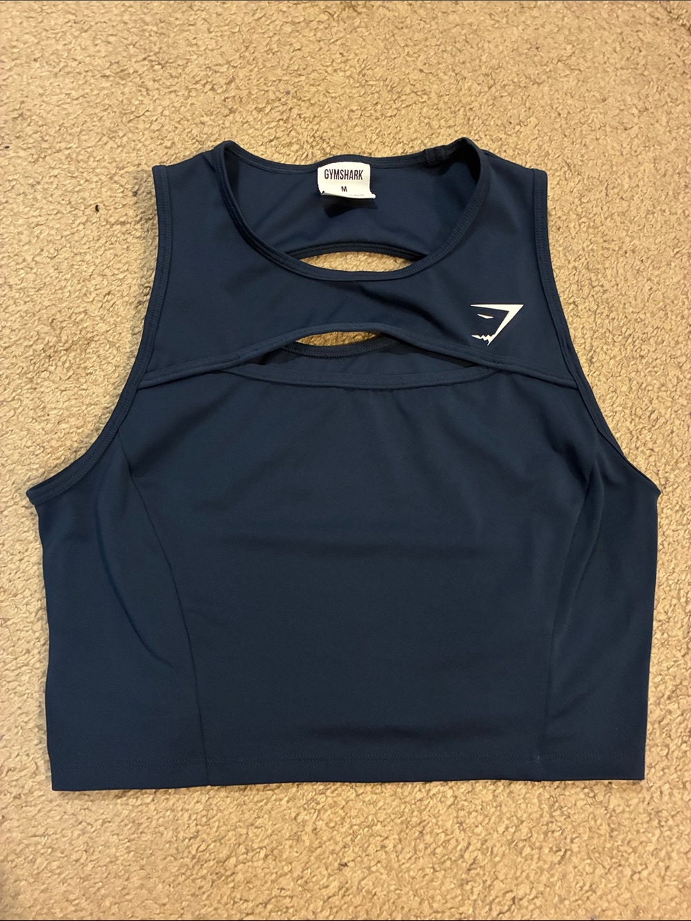 Gymshark Navy Double-Cut Crop Tank